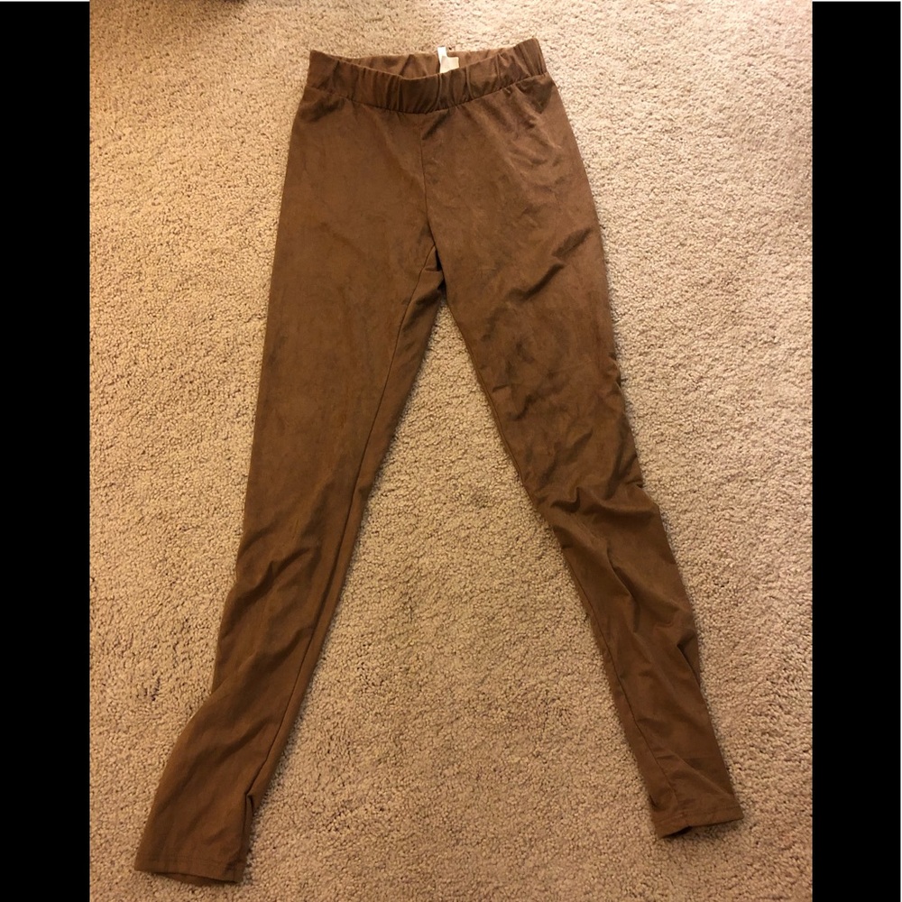 👑 Suede camel tan leggings 👑